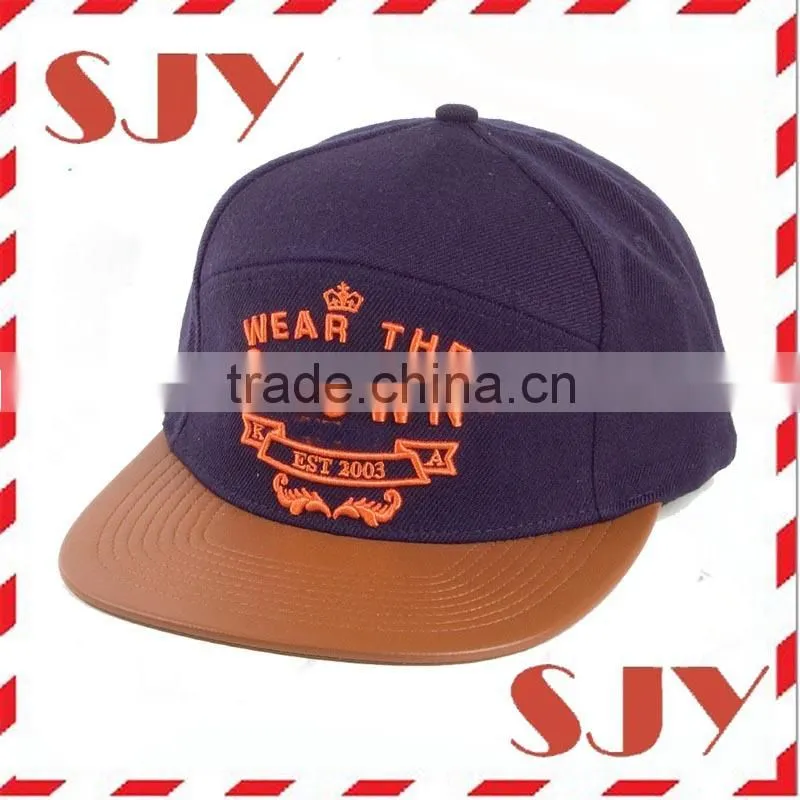 wholesale custom-made 5 pane brand hip hop flat caps