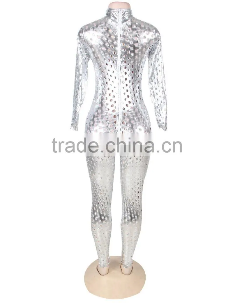 Top quality paypal accept 3 colors available full body sexy see through leather bodysuit