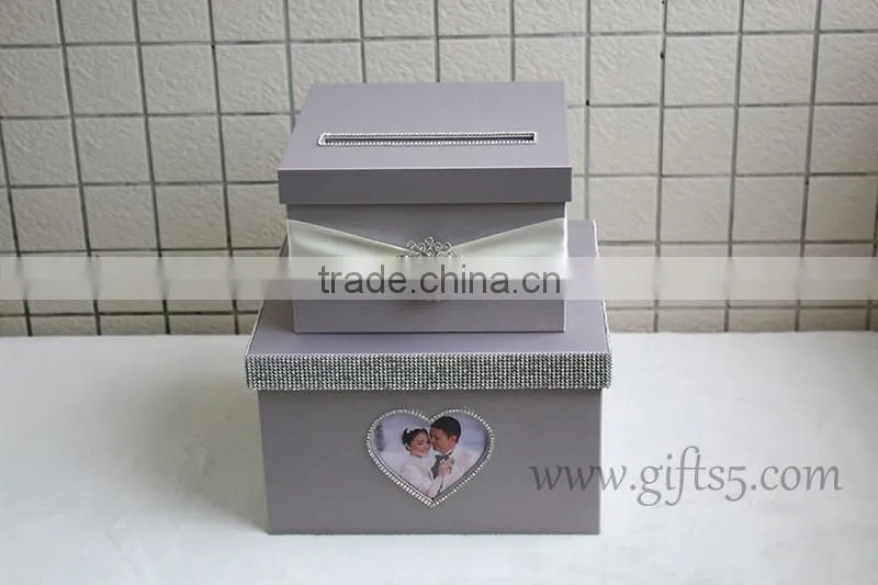 Luxury wedding card boxes with photo frame for best wedding gifts