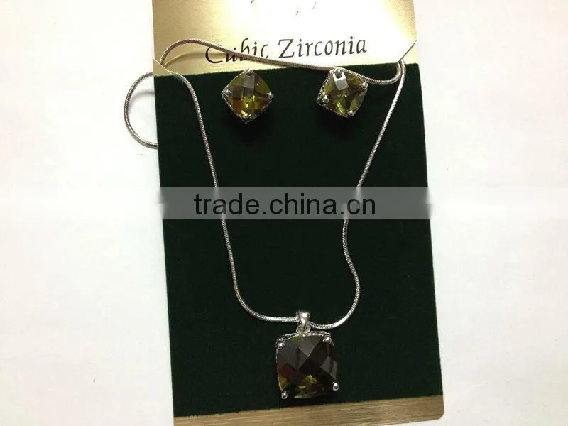 3A CZ stone necklace handmade fashion pandent