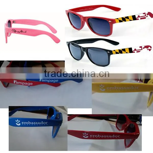 Metal logo embossed Promotional custom UV400 Cat.3 Polarized Sunglasses color
