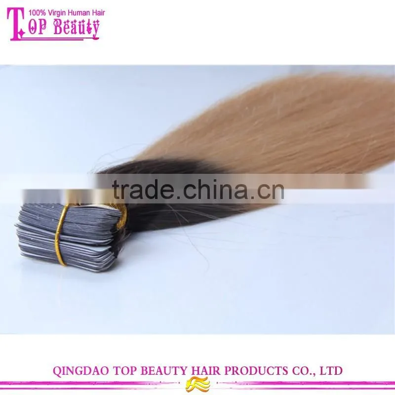 2016 Factory Hot Selling Ombre Two Colors Remy Tape Remy Human Hair Extension