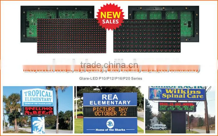 P10 red led programmable scrolling sign
