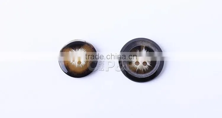 The central figure printed on resin button