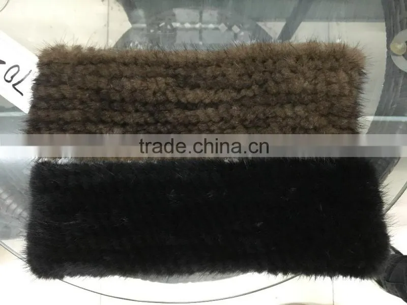 Genuine mink fur head band for women