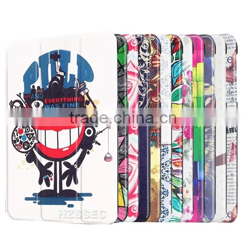 Protective colorful pu leather case printing life tree pattren case 8 inch tablet case for Samsung Tab E8.0