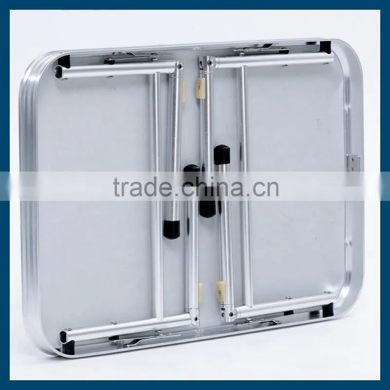 aluminum folding table with 3mm MDF and melamine cover with 35x3mm aluminum border