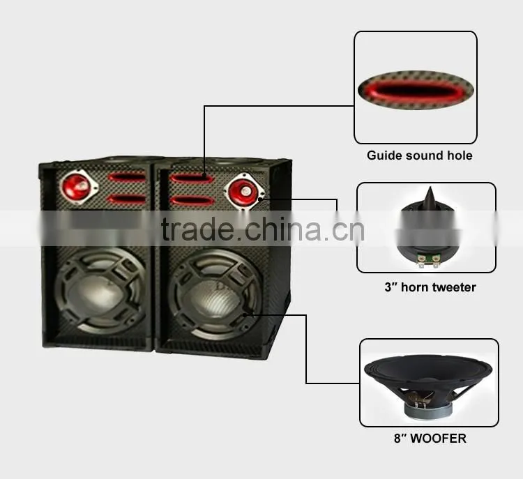 8inch Sound Bar Speaker Price Wood Dj Speaker Sound System With Light