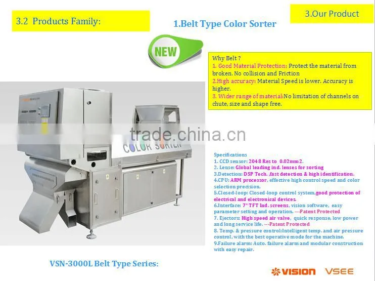 2016 New Product hight resolution CCD camera belt type coffee bean sorting machine made in china