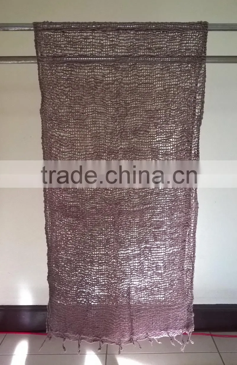 Beige Scarf and Shawl Genuine Naturally Dyed Colour Handmade Handcraft Weaving Scarfs & Shawls from Thailand