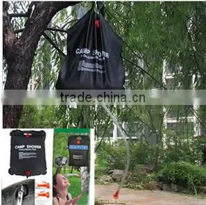 Outdoor black solar heating camp shower bag