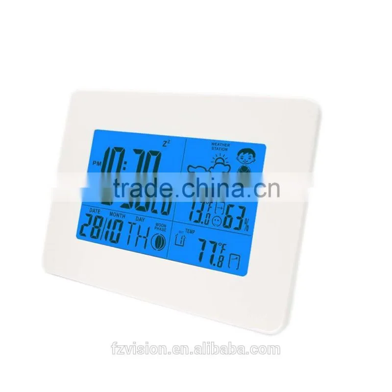 Radio controlled clock wireless RF RCC Weather Station Clock WIFI thermo hygrometer with two sensors