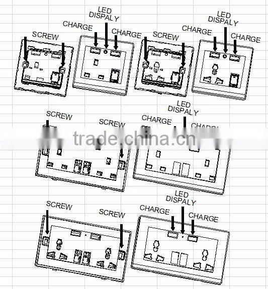 Electric socket with usb port plug usb wall socket uk plug outlets