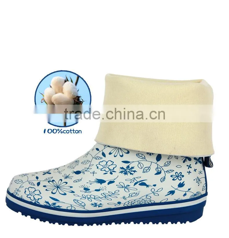 Girls Folding Water Nature Rubber Rain Boots