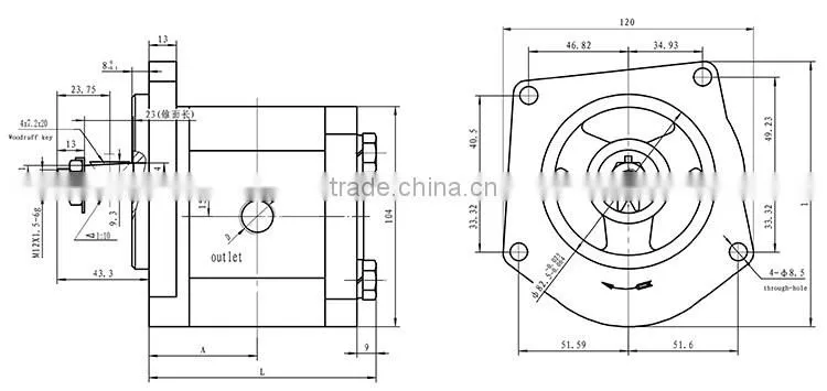 Hydraulic gear oil pump X102 for agriculture machine