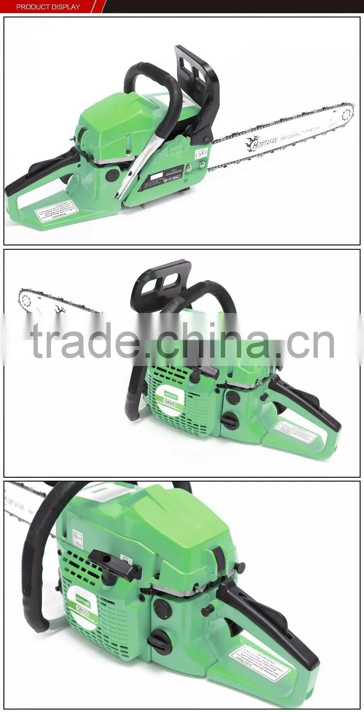 China manufacturer 58CC 2-stroke single cylinder Forced Air Cooling 5800 chainsaw for sale