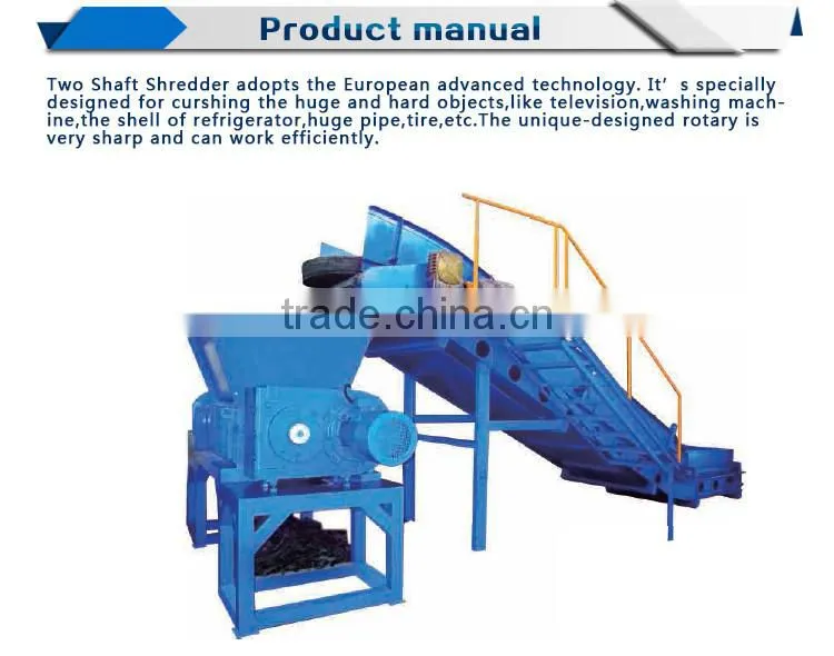CE ISO Certification TS-1200 Two Shaft Shredder Plastic Shredder