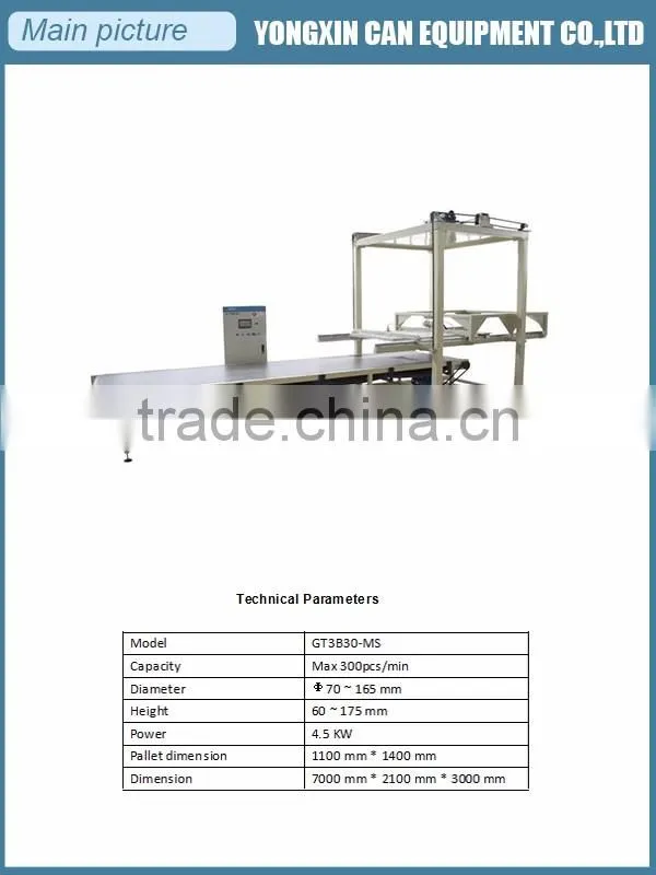 Automatic food tin can palletizer