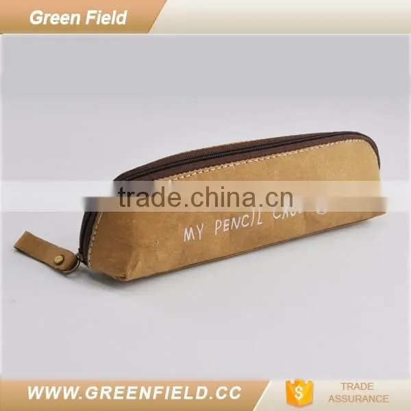 washable kraft paper custom pencil zipper pouch pencil box