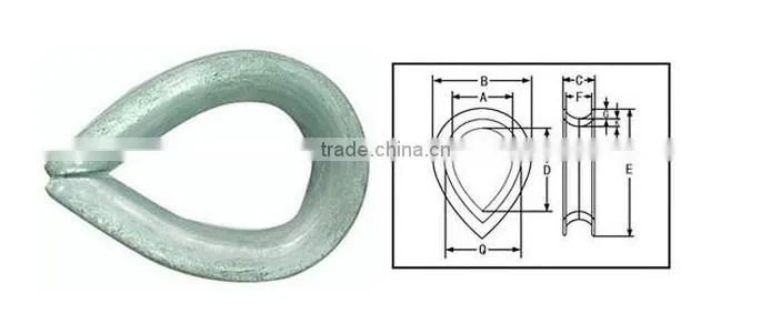 Hot Dip Galvanized Wire Rope Bs464 Thimble