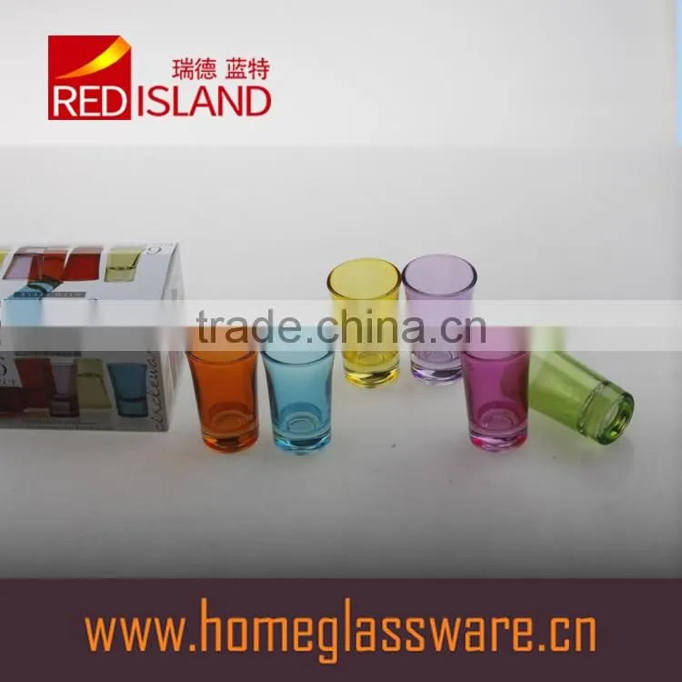44ml color spraying shot glass with 6 pieces one set
