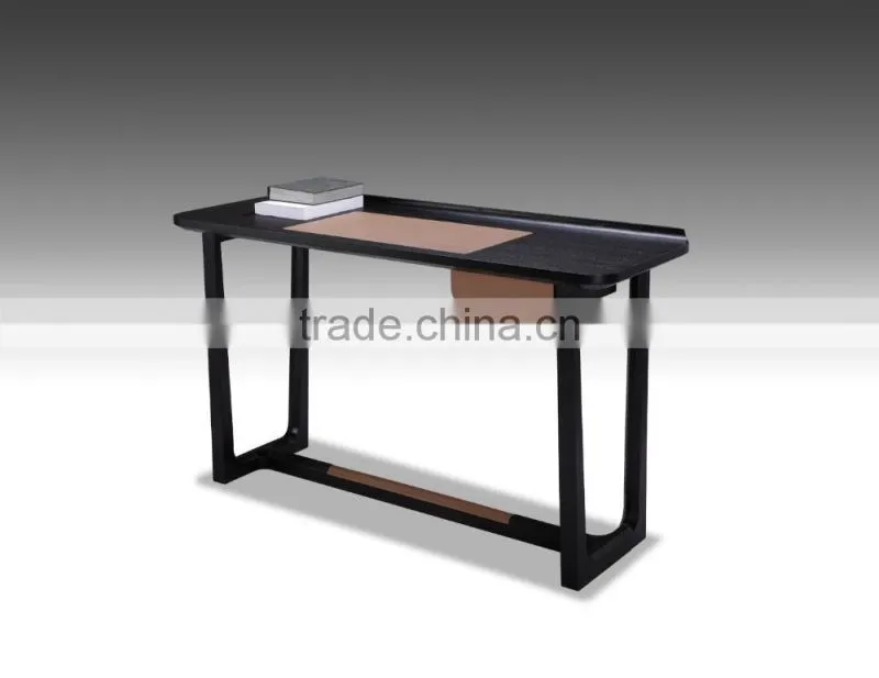 Modern Simple Hot Wood Kids Study Table With Drawer Black Color Book Room Office Table