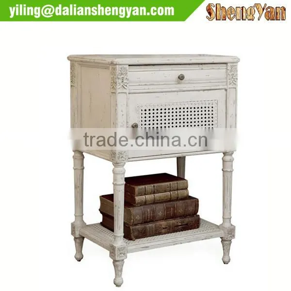 Antique Bedroom Furniture Wooden Side Table with Drawer