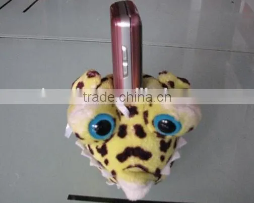 Cute puffer stuffed plush toy mobile phone desktop holder cell phone stand