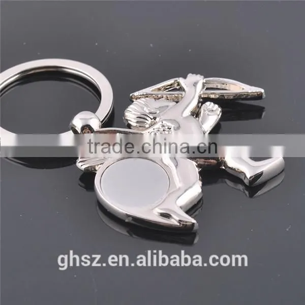 Customized stainless steel decorative angel keychain manufacturer