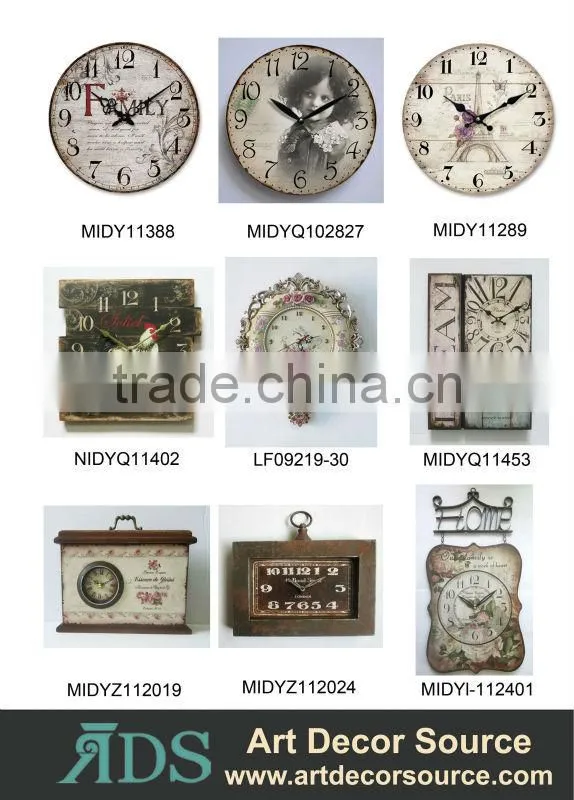 New design world map wall wooden clock