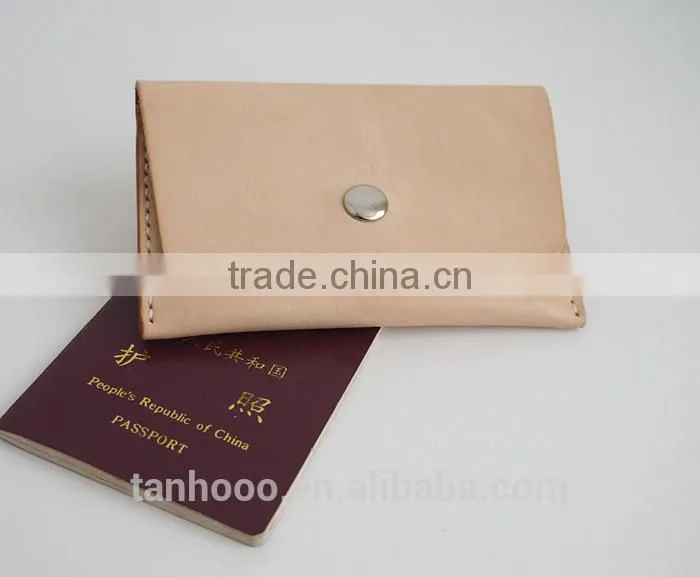 High quality passport holder two card slots one slot for passport wholesale woman wallet real leather passport wallet