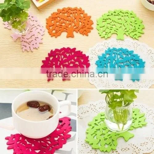 Set of 6 Large 4.5 inch Size Felt Coasters