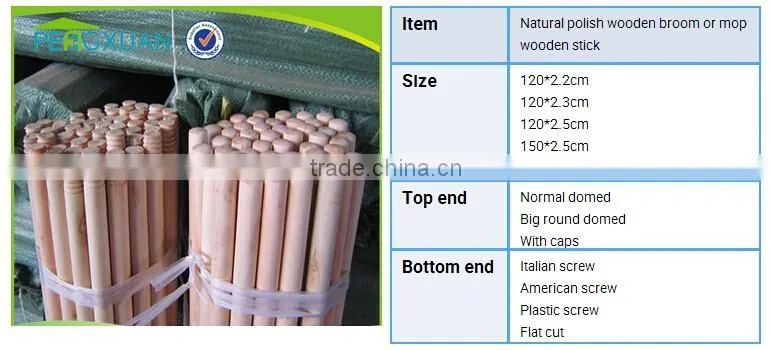 Household clearning broom or mop wooden stick