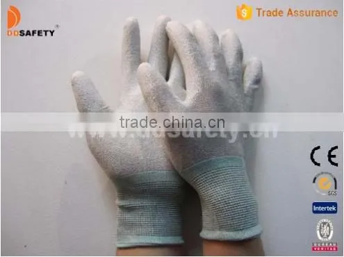 DDSAFETY Cheapest PU Coated Gloves With 13 Gauge Carbon Fiber Liner