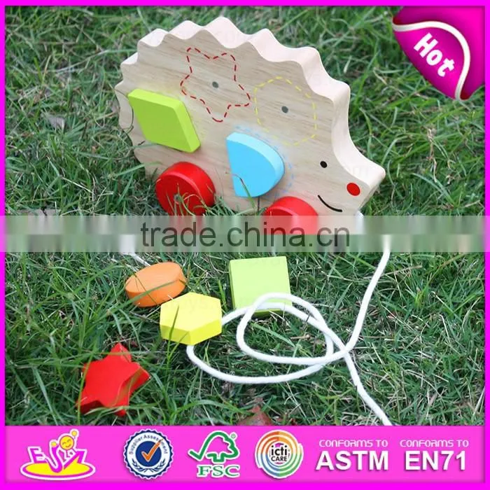 2016 hot sale baby wooden snail toy, most popular kids wooden snail toy W05B155