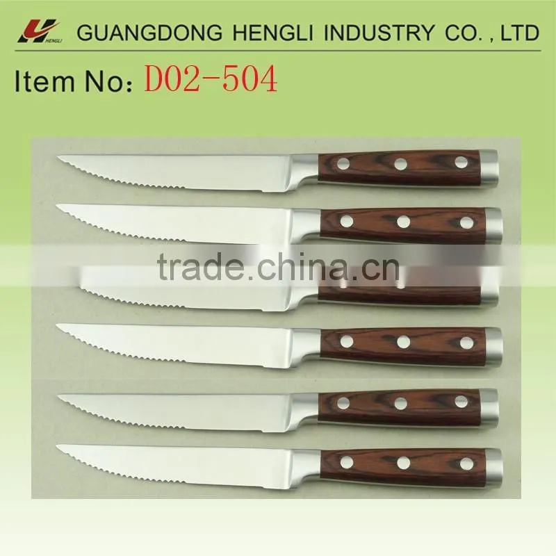 High Quality Wooden Handle Steak Knife Set