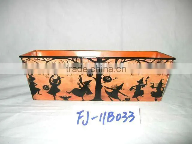 Halloween round handle Tin pot