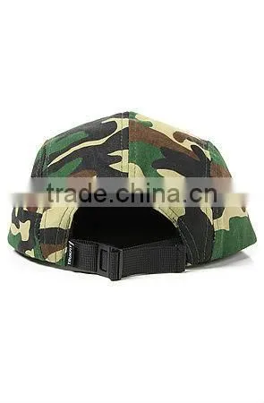 Military cheap custom camo 5 panel hat flat brim