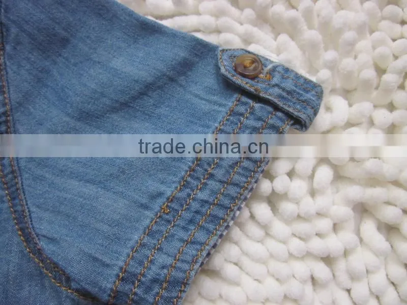 Kid's new design fashion short sleeve denim shirt clothing stocklots