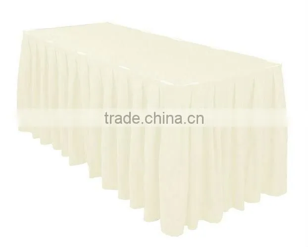 14ft accordion pleat polyester table skirt hunter green