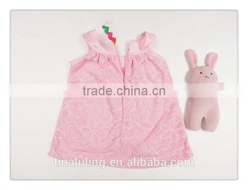 new girls 2015 summer lace dress kids pink lace flower dresses children elegant fork dress