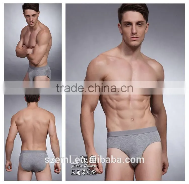 Wholesale custom men's pure color sexy U convex pouch bamboo fiber seamless boxer brief