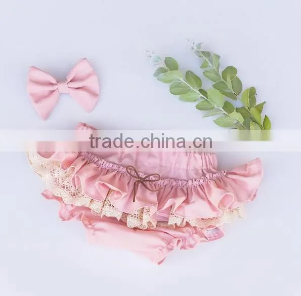 Baby girl bloomers pink ruffled diaper cover wholesale baby clothes