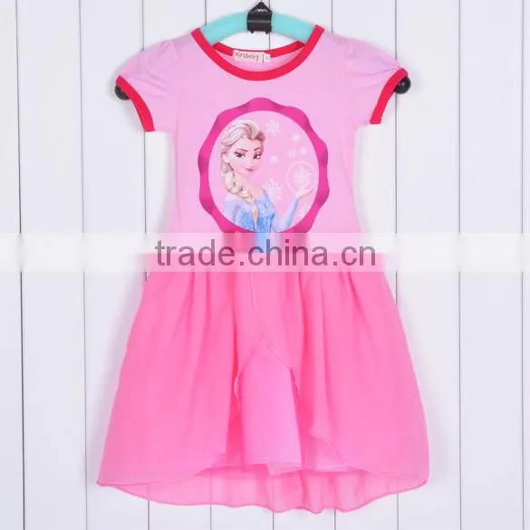 2014 Kids Baby's New Pink Blue Girls Kids One Piece Dress Tutu Dress Costume 5 Sizes SV005260#