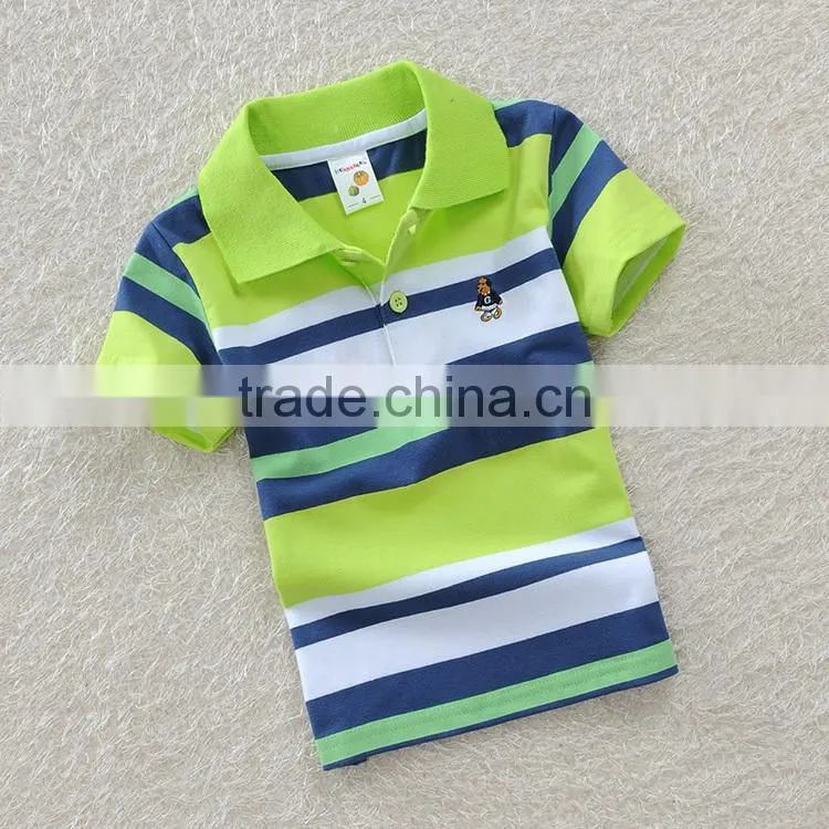 new design custom boy fancy shirt stripe polos colorful polo shirt