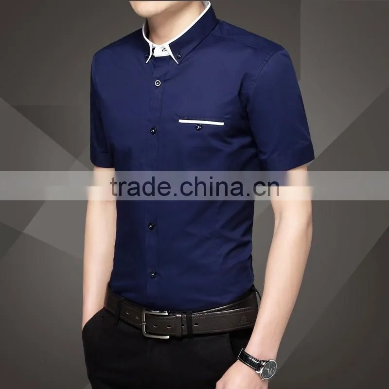 The groom long sleeve shirt in spring and summer youth han edition cultivate one's morality leisure pure color