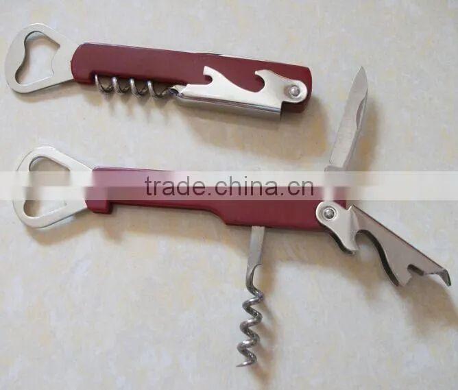 Promotional Stainless Steel material Corkscrew and plastic handle Wine opener
