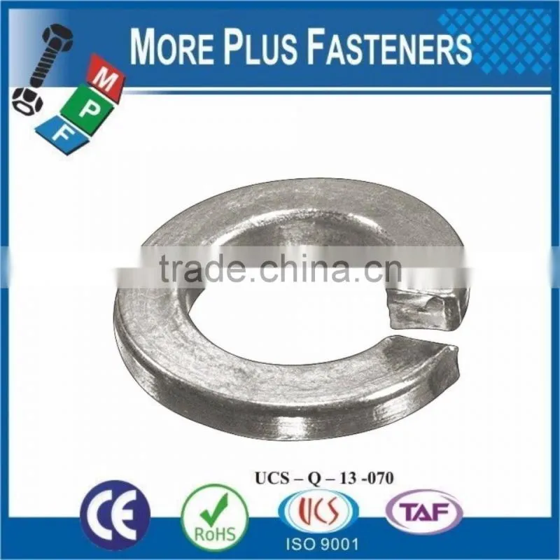 Made in Taiwan Bright Blue Zinc Stainless Steel Spring Standard Medium Split Lock Washer