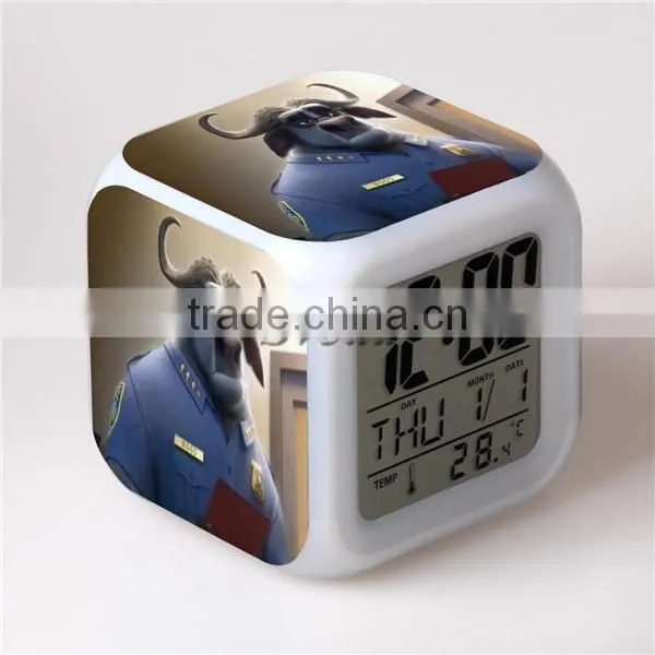 Top selling LED Alarm Clock,Digital desk clock,Zootopia Cartoon Clock for Kids