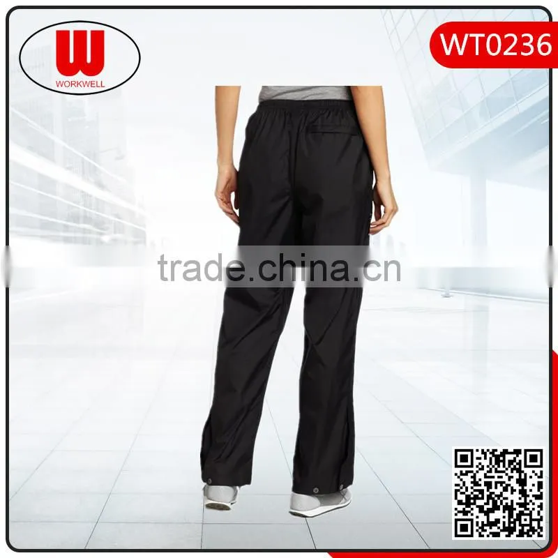 Women lightweight waterproof black rain over trousers / pants